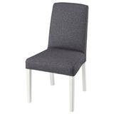 IKEA BERGMUND kumaş sandalye beyaz-gunnared orta gri - 79384632