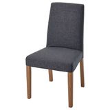IKEA BERGMUND kumaş sandalye meşe görünümlü-gunnared orta gri - 39384568