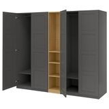 IKEA /BERGSBO gardırop koyu gri-meşe görünümlü - 19607391