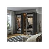 IKEA /BERGSBO gardırop koyu gri-meşe görünümlü - 69607402