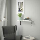 IKEA BERGSHULT/KROKSHULT duvar rafı beyaz-antrasit - 19326070