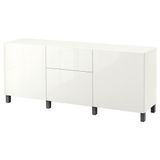 IKEA Besta 09425928 Beyaz-Koyu Gri Dolap