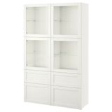 IKEA Besta 19196002 Beyaz-Şeffaf Cam Dolap