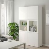 IKEA Besta 29059448 Beyaz-Şeffaf Cam Dolap