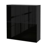 IKEA Besta 49195770 Venge-Parlak Cila Siyah Füme Cam Dolap