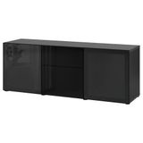 IKEA Besta 59412650 Venge-Parlak Cila Siyah Füme Cam Dolap
