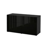 IKEA Besta 89324685 Venge-Parlak Cila Siyah Dolap