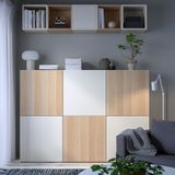 IKEA Besta 89476805 Beyaz Meşe Görünümlü Dolap