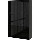 IKEA Besta 99195975 Venge-Parlak Cila Siyah Füme Cam Dolap
