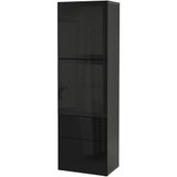 IKEA Besta 99412525 Venge-Parlak Cila Siyah Füme Cam Dolap