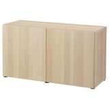 IKEA BESTA dolap kombinasyonu ağartılmış meşe görünümlü - 29324532