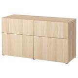 IKEA BESTA dolap kombinasyonu ağartılmış meşe görünümlü - 29324626