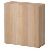 IKEA BESTA dolap kombinasyonu ağartılmış meşe görünümlü - 39046926