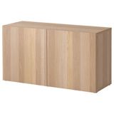 IKEA BESTA dolap kombinasyonu ağartılmış meşe görünümlü - 79047622