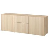 IKEA BESTA dolap kombinasyonu ağartılmış meşe görünümlü - 79412668