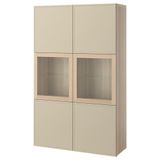 IKEA BESTA dolap kombinasyonu ağartılmış meşe görünümlü-bej - 89597845