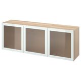 IKEA BESTA dolap kombinasyonu ağartılmış meşe görünümlü-beyaz-buzlu cam - 99488822