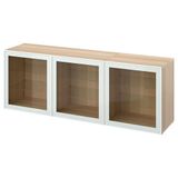 IKEA BESTA dolap kombinasyonu ağartılmış meşe görünümlü-beyaz-şeffaf cam - 19488821