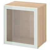 IKEA BESTA dolap kombinasyonu ağartılmış meşe görünümlü-beyaz-şeffaf cam - 59490474