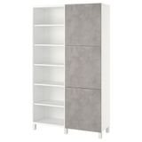 IKEA BESTA dolap kombinasyonu beyaz-açık gri taş görünümlü - 69421692