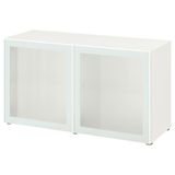 IKEA BESTA dolap kombinasyonu beyaz-buzlu cam - 09489227