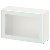 IKEA BESTA dolap kombinasyonu beyaz-buzlu cam - 19489081