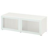 IKEA BESTA dolap kombinasyonu beyaz-buzlu cam - 59489164