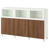 IKEA BESTA dolap kombinasyonu beyaz-ceviz görünüm - 39612235