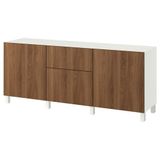 IKEA BESTA dolap kombinasyonu beyaz-ceviz görünüm - 89612214