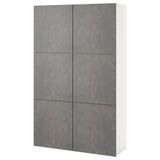 IKEA BESTA dolap kombinasyonu beyaz-koyu gri beton etkisi - 39434752