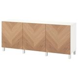 IKEA BESTA dolap kombinasyonu beyaz-meşe kaplama - 29421745