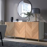 IKEA BESTA dolap kombinasyonu beyaz-meşe kaplama - 29476813