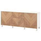 IKEA BESTA dolap kombinasyonu beyaz-meşe kaplama - 69421852