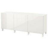 IKEA BESTA dolap kombinasyonu beyaz-parlak cila - 89139819