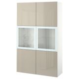 IKEA BESTA dolap kombinasyonu beyaz-parlak cila-bej - 09488826