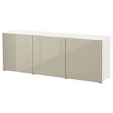 IKEA BESTA dolap kombinasyonu beyaz-parlak cila-bej - 49324989