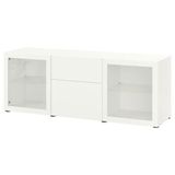 IKEA BESTA dolap kombinasyonu beyaz-şeffaf cam - 09325108