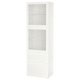 IKEA BESTA dolap kombinasyonu beyaz-şeffaf cam - 19622872
