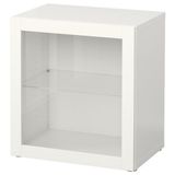 IKEA BESTA dolap kombinasyonu beyaz-şeffaf cam - 49047647