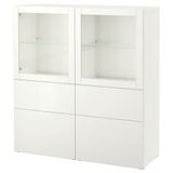 IKEA BESTA dolap kombinasyonu beyaz-şeffaf cam - 79195797