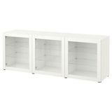 IKEA BESTA dolap kombinasyonu beyaz-şeffaf cam - 79325039