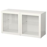 IKEA BESTA dolap kombinasyonu beyaz-şeffaf cam - 89047669