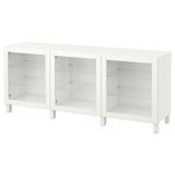 IKEA BESTA dolap kombinasyonu beyaz-şeffaf cam - 89139923