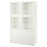 IKEA BESTA dolap kombinasyonu beyaz-şeffaf cam - 89196013