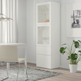 IKEA BESTA dolap kombinasyonu beyaz-şeffaf cam - 99300858