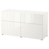 IKEA BESTA dolap kombinasyonu parlak cila-beyaz - 09412638