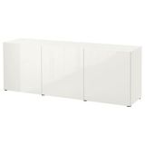 IKEA BESTA dolap kombinasyonu parlak cila-beyaz - 29324990