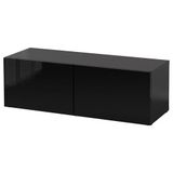 IKEA BESTA dolap kombinasyonu venge-parlak cila-siyah - 99047409