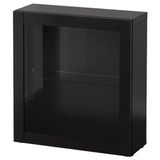 IKEA BESTA dolap kombinasyonu venge-siyah-kahverengi-şeffaf cam - 09046937