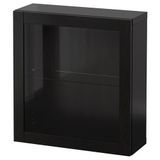 IKEA BESTA duvar dolabı venge-siyah-kahverengi-şeffaf cam - 09429667